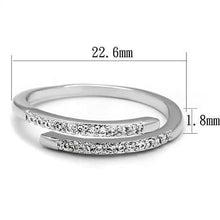 3W1222 - Rhodium Brass Ring with AAA Grade CZ  in Clear