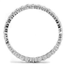 3W1238 - Rhodium Brass Ring with AAA Grade CZ  in Clear