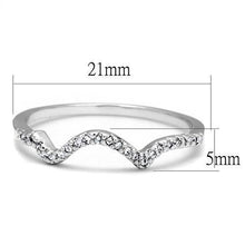 3W1239 - Rhodium Brass Ring with AAA Grade CZ  in Clear