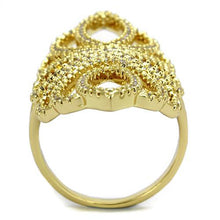 3W1274 - Gold Brass Ring with AAA Grade CZ  in Clear