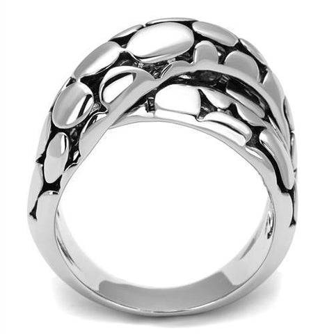 3W1308 - Rhodium Brass Ring with Epoxy  in Jet