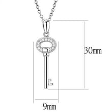 3W1379 - Rhodium 925 Sterling Silver Chain Pendant with AAA Grade CZ  in Clear