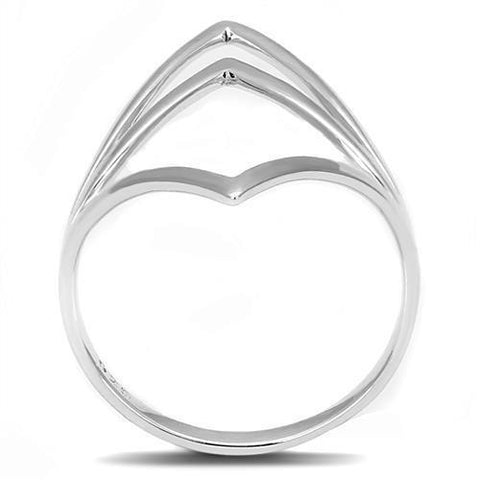 3W1382 - Rhodium 925 Sterling Silver Ring with No Stone