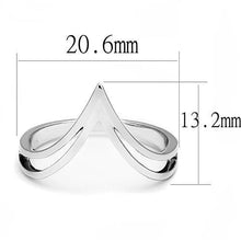 3W1383 - Rhodium 925 Sterling Silver Ring with No Stone