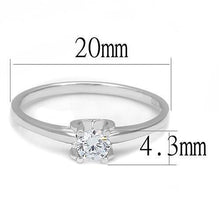 3W1385 - Rhodium 925 Sterling Silver Ring with AAA Grade CZ  in Clear