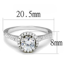 3W1386 - Rhodium 925 Sterling Silver Ring with AAA Grade CZ  in Clear