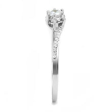 3W1392 - Rhodium 925 Sterling Silver Ring with AAA Grade CZ  in Clear