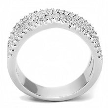 3W1450 - Rhodium Brass Ring with AAA Grade CZ  in Clear