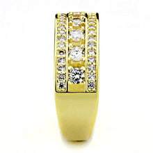 3W1459 - Gold Brass Ring with AAA Grade CZ  in Clear