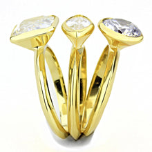 3W1482 - Gold Brass Ring with AAA Grade CZ  in Clear