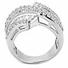 3W1501 - Rhodium Brass Ring with AAA Grade CZ  in Clear