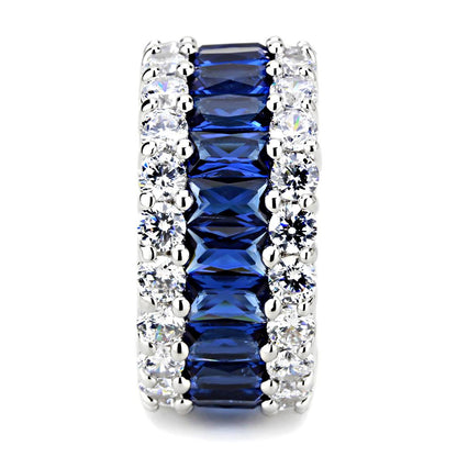 3W1527 - Rhodium Brass Ring with Synthetic  in Montana