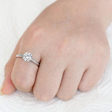 3W1573 - Rhodium Brass Ring with AAA Grade CZ  in Clear