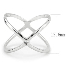 3W1584 - Rhodium Brass Ring with AAA Grade CZ  in Clear