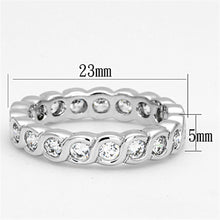 3W462 - Rhodium Brass Ring with AAA Grade CZ  in Clear