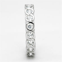 3W462 - Rhodium Brass Ring with AAA Grade CZ  in Clear