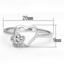 3W472 - Rhodium Brass Ring with AAA Grade CZ  in Clear