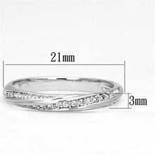 3W510 - Rhodium Brass Ring with AAA Grade CZ  in Clear