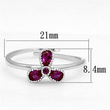 3W521 - Rhodium Brass Ring with Synthetic Corundum in Ruby