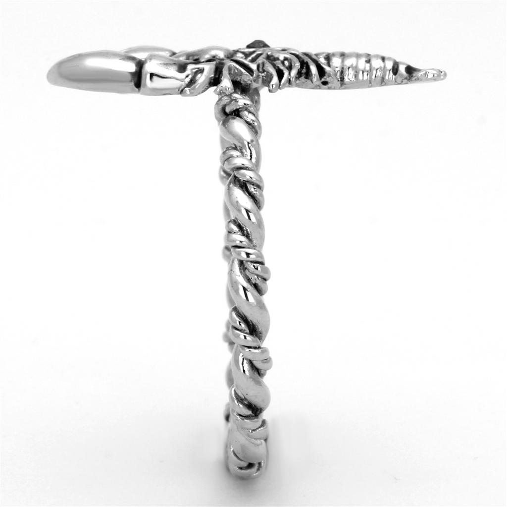3W563 - Rhodium Brass Ring with Top Grade Crystal  in Siam
