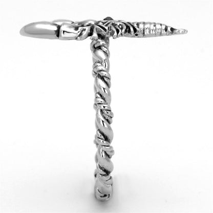3W563 - Rhodium Brass Ring with Top Grade Crystal  in Siam