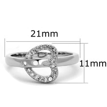 3W573 - Rhodium Brass Ring with AAA Grade CZ  in Clear