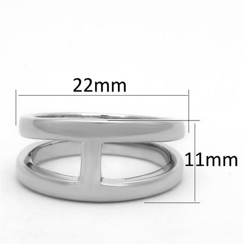 3W603 - Rhodium Brass Ring with No Stone