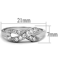 3W757 - Rhodium Brass Ring with AAA Grade CZ  in Clear