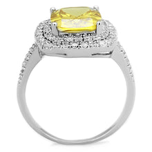 3W760 - Rhodium Brass Ring with AAA Grade CZ  in Topaz