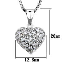 3W793 - Rhodium Brass Chain Pendant with AAA Grade CZ  in Clear