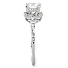 3W801 - Rhodium Brass Ring with AAA Grade CZ  in Clear