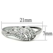 3W824 - Rhodium Brass Ring with AAA Grade CZ  in Clear