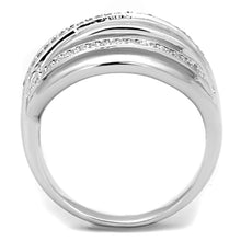 3W828 - Rhodium Brass Ring with AAA Grade CZ  in Clear