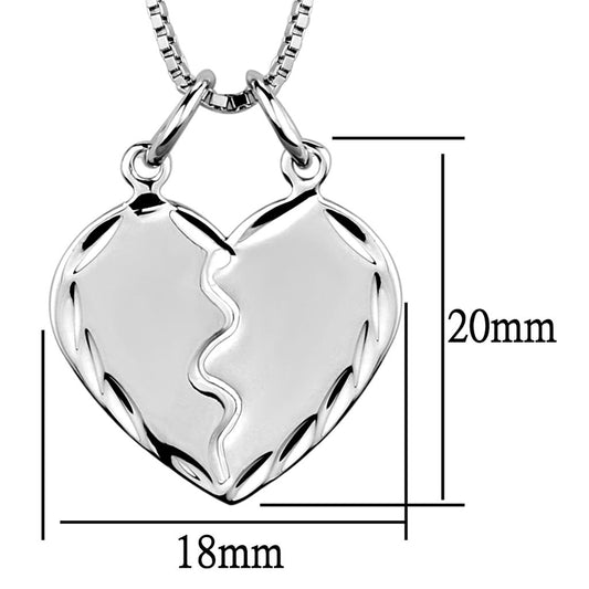3W842 - Rhodium Brass Chain Pendant with No Stone