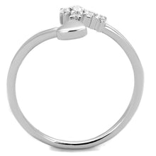 3W860 - Rhodium Brass Ring with AAA Grade CZ  in Clear