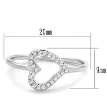 3W866 - Rhodium Brass Ring with AAA Grade CZ  in Clear