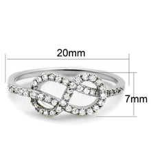 3W876 - Rhodium Brass Ring with AAA Grade CZ  in Clear