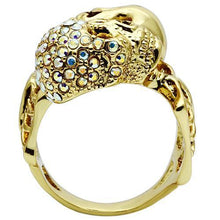 3W007 - Gold White Metal Ring with Top Grade Crystal  in Aurora Borealis (Rainbow Effect)