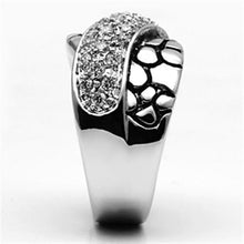 3W037 - Rhodium Brass Ring with AAA Grade CZ  in Clear