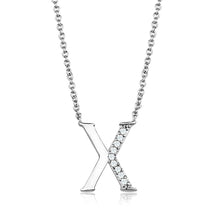 3W1030 - Rhodium Brass Chain Pendant with AAA Grade CZ  in Clear