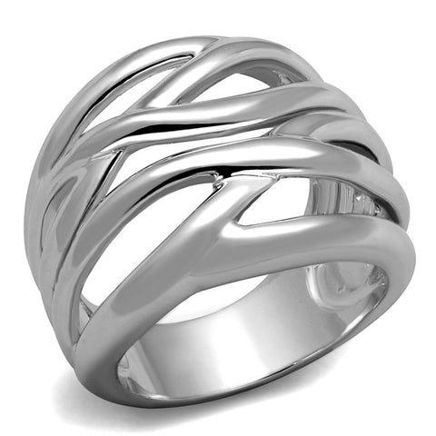 3W1067 - Rhodium Brass Ring with No Stone