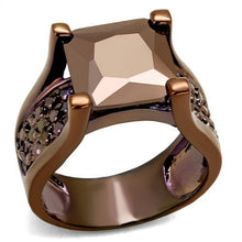 3W1169 - IP Coffee light Brass Ring with AAA Grade CZ  in Light Coffee