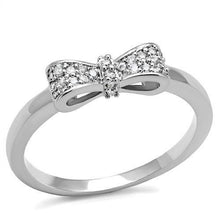 3W1235 - Rhodium Brass Ring with AAA Grade CZ  in Clear