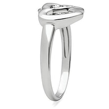 3W123 - Rhodium Brass Ring with AAA Grade CZ  in Clear