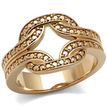 3W1336 - IP Rose Gold(Ion Plating) Brass Ring with AAA Grade CZ  in Metallic Light Gold