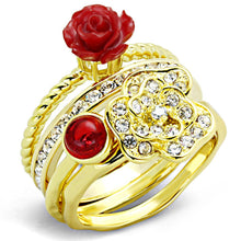 3W1495 - Gold Brass Ring with Synthetic Synthetic Stone in Siam