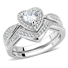 3W1508 - Rhodium Brass Ring with AAA Grade CZ  in Clear