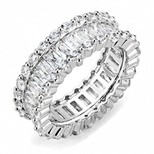 3W1531 - Rhodium Brass Ring with AAA Grade CZ  in Clear