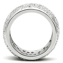 3W159 - Rhodium Brass Ring with AAA Grade CZ  in Clear