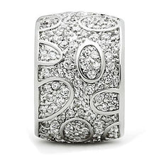 3W159 - Rhodium Brass Ring with AAA Grade CZ  in Clear